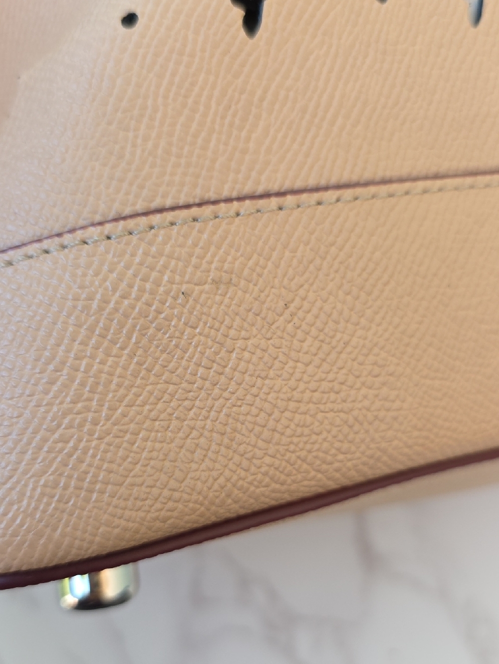 Coach Sierra Satchel Butterflies Perforated Beechwood Beige Hand Bag - Picture 13 of 14